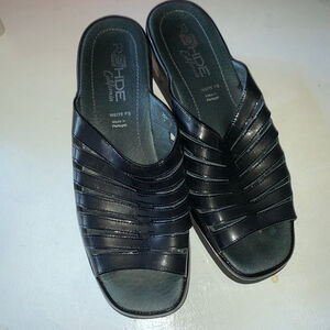 Women's Rohde California Black Wedge Sandals Size 10